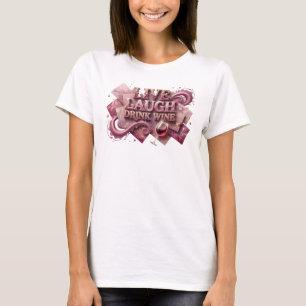 Camiseta Arte Artística Rosa VIVA RIJA BEBE VINHO Arte Vest