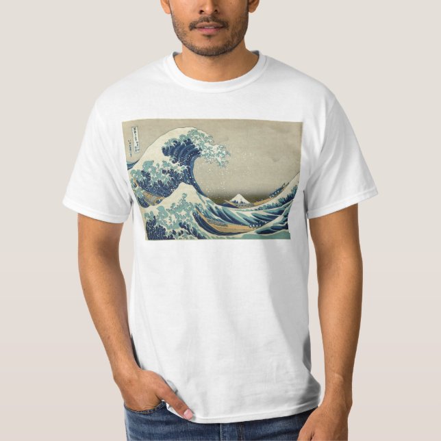 Camiseta Arte asiática - a grande onda fora de Kanagawa (Frente)