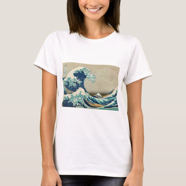 Camiseta Arte asiática - a grande onda fora de Kanagawa (Frente)