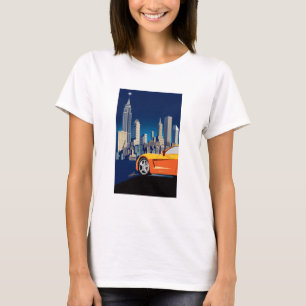 CAMISETA ARTE AUTOMÓVEL DE VETTE ELEGANTE