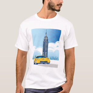 CAMISETA ARTE AUTOMÓVEL DE VETTE ELEGANTE