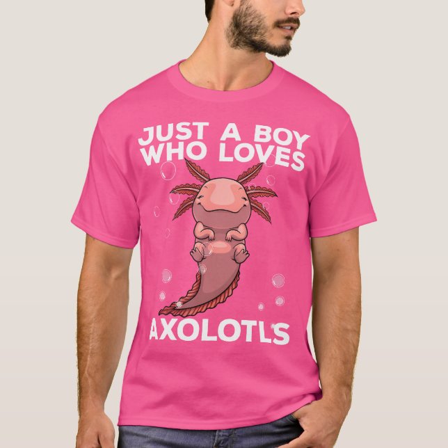 Camiseta Arte Axolotl legal Para Homens Peixes Mexicanos Sa (Frente)