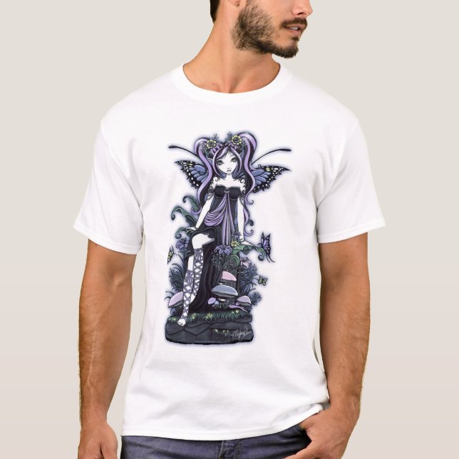 Camiseta Arte azul violeta da fada da borboleta de (Frente)