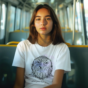 Camiseta Arte Bald-Americana   Púrpura azul