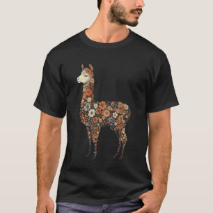 Camiseta Arte Bohemiano Floral de Lhama Casa Botânica Anima