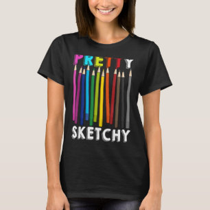 Camiseta Arte bonito Divertida Lover Pencils Coloridos Arti