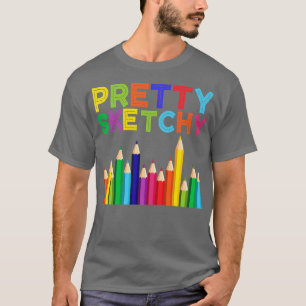Camiseta Arte bonito Divertida Lover Pencils Coloridos Arti
