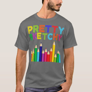 Camiseta Arte bonito Divertida Lover Pencils Coloridos Arti