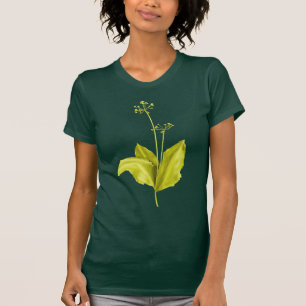Camiseta Arte botânica da planta verde de alho selvagem