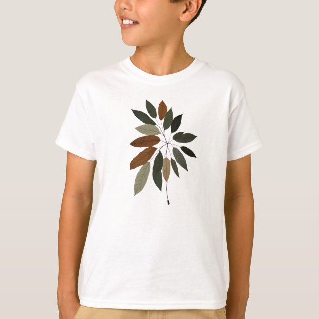Camiseta Arte Botânica de Folhas de Outono  (Frente)