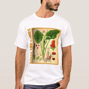 Camiseta Arte Botânica de Plantas Antigas de Lords e Ladies