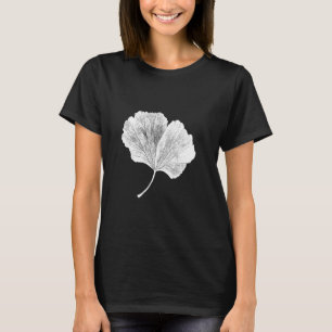 Camiseta Arte Botânica Zen Fofa Arte Floral Japonesa Ginkgo