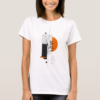 Camiseta Arte Botânico Geométrico Abstrato Moderno para Par
