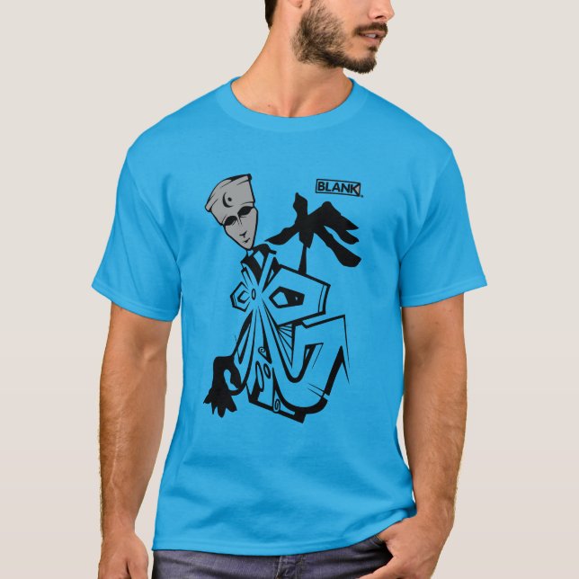 CAMISETA ARTE BRANCO - HOMEM AZUL (Frente)