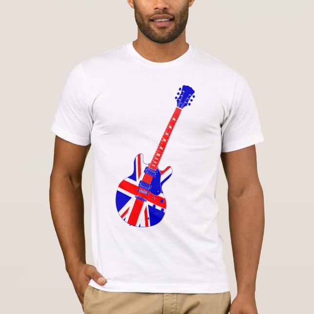 Camiseta Arte britânica da guitarra de Union Jack (Frente)