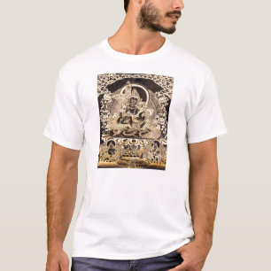 Camiseta Arte budista tibetana preta & Dourado