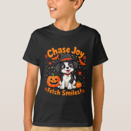 Camiseta Arte Canina: Busque a Alegria do Halloween e sorri