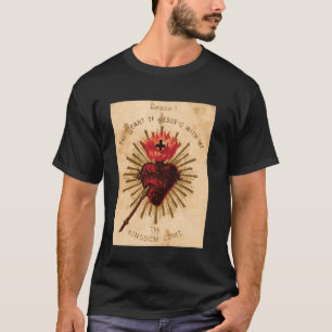 Camiseta Arte Católica do Sagrado Coração de Jesus Tradicio
