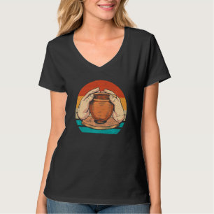 Camiseta Arte cerâmica de argila retrógrada com barro de po
