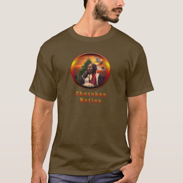 Camiseta Arte Cherokee dos indianos (Frente)