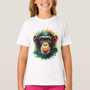 Camiseta Arte Chimpanzé Cromática
