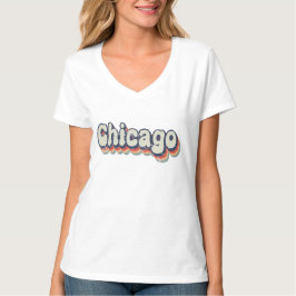 Camiseta Arte Clássico Cromado de Chicago Illinois