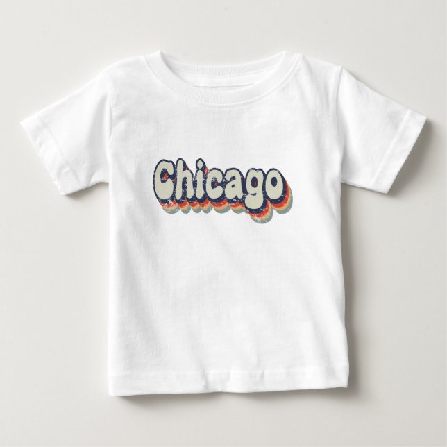 Camiseta Arte Clássico Cromado de Chicago Illinois (Frente)