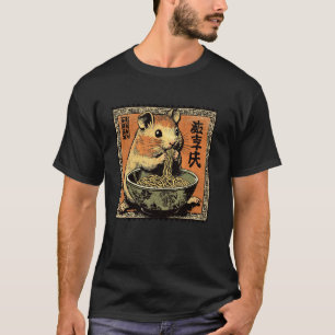 Camiseta Arte Clássico Japonês de Macarrão Selo Postal Hams