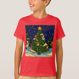 Camiseta Arte Cloisonne Floresta Caprichosa Natal Clássico