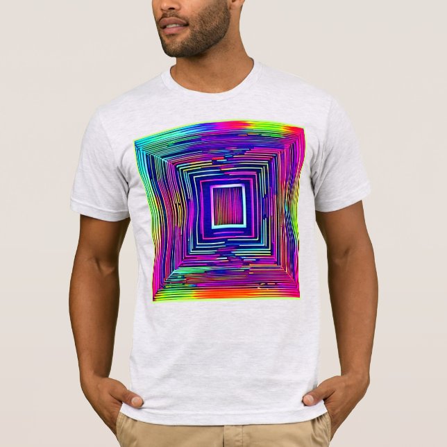 Camiseta Arte Colorida Abstrata do Espectro Neon (Frente)