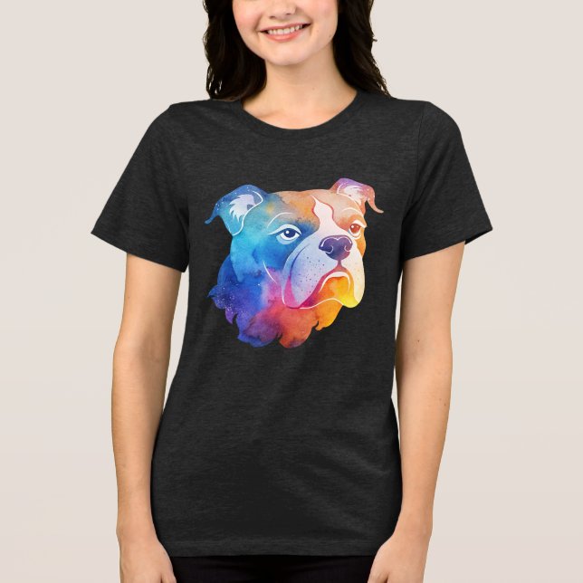 Camiseta Arte Colorida Bulldog (Frente)
