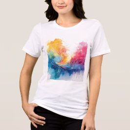 Camiseta Arte Colorida de Água Abstrato