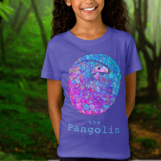 Camiseta Arte Colorida de Animal Adorável Pangolim