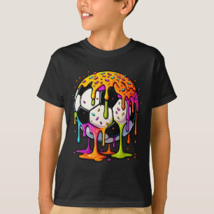 Camiseta Arte Colorida de Futebol com Efeito de Gotejamento