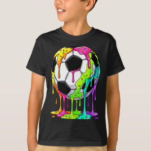 Camiseta Arte Colorida de Futebol com Gotejamento Ilustraçã