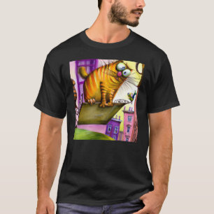 Camiseta Arte colorida de gato, gatinho bobo