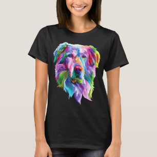 Camiseta Arte Colorida De Ouro De Retriever De Cachorros Pa