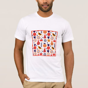 Camiseta Arte Colorida de Padrão do Fruta