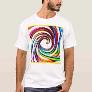 Camiseta Arte Colorida de Padrão Espiral