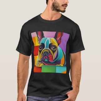 Camiseta Arte Colorida de Pug Arte Abstrata de Pug Pug Colo