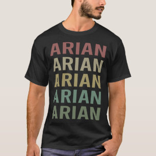 Camiseta Arte Colorida de Texto - Nome Arian