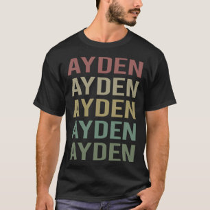 Camiseta Arte Colorida de Texto - Nome Ayden