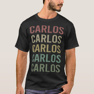 Camiseta Arte Colorida de Texto - Nome de Carlos