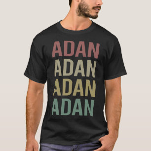Camiseta Arte Colorida de Texto - Nome do Adan