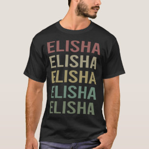 Camiseta Arte Colorida de Texto - Nome Elisha