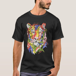Camiseta Arte colorida de tigre amantes de animais obra de