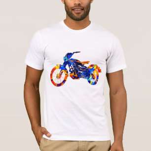 CAMISETA ARTE COLORIDA DE TINTA MOTOCROSS