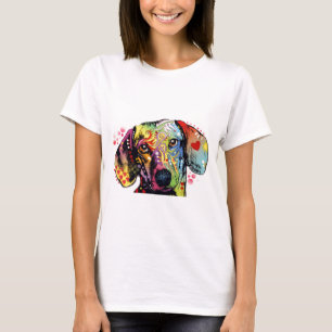 Camiseta arte colorida do Dachshund