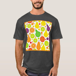 Camiseta Arte Colorida e Frutífera De Padrão De Vibração