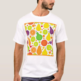 Camiseta Arte Colorida e Frutífera De Padrão De Vibração